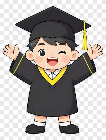 Happy Graduate Waving PNG