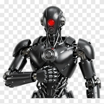 Cybernetic Robot With Red Eye PNG