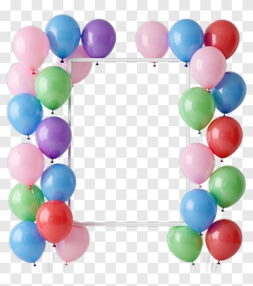 Colorful Balloons Forming A Frame PNG