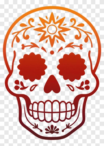 Decorative Sugar Skull Design PNG