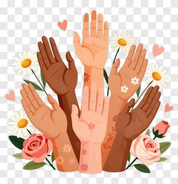 Hands And Flowers Together PNG