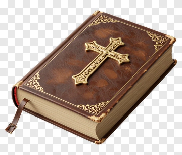 Bible With Gold Cross PNG