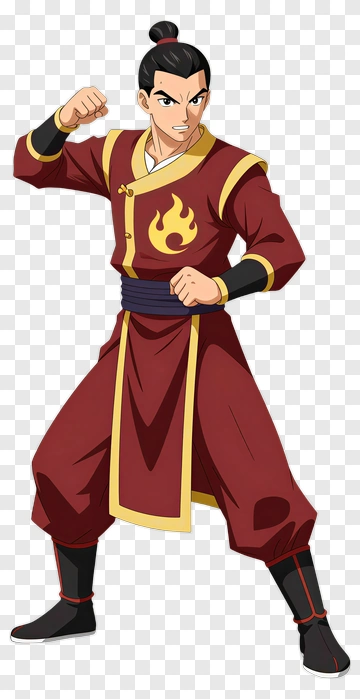 Firebender In Traditional Attire PNG