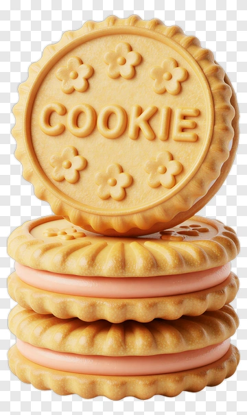 Stack Of Flower Cookie With Cream Filling PNG