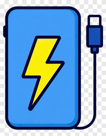 Power Bank With Lightning Bolt PNG