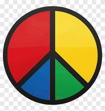 Peace Symbol With Four Colors PNG