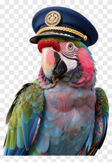 Parrot In Police Uniform PNG