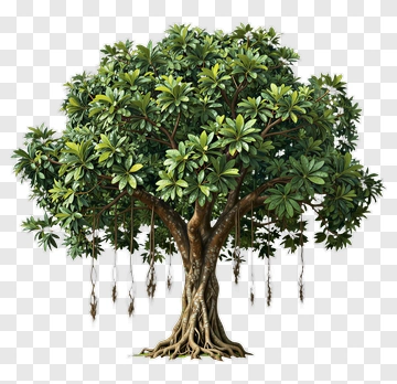Banyan Tree With Hanging Roots PNG