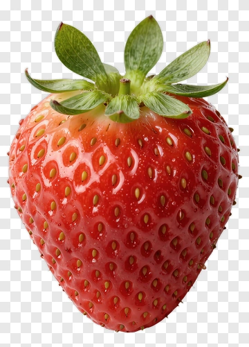 Fresh Strawberry With Green Leaves PNG