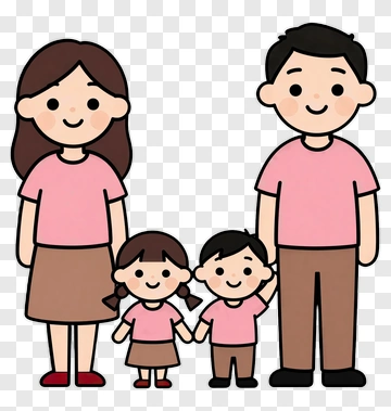 Happy Family Holding Hands PNG