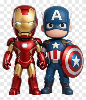 Iron Man And Captain America Action Figures PNG