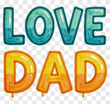 Love Dad Hand Drawn Text PNG