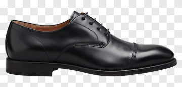 Black Dress Shoe With Cap Toe PNG