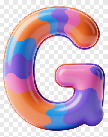 3D Letter G With Gradient Colors PNG