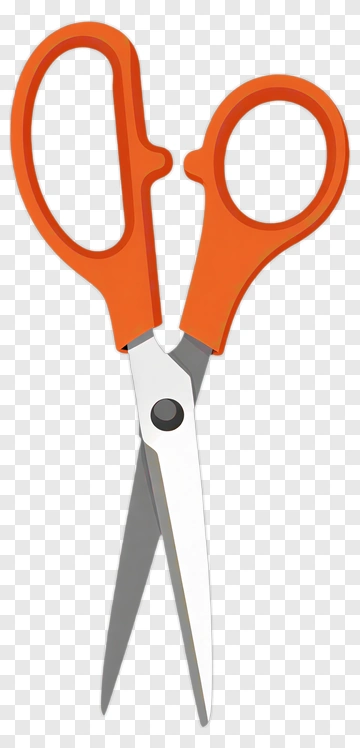Orange Handle Scissors PNG