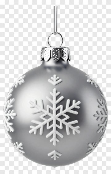Silver Snowflake Ornament PNG