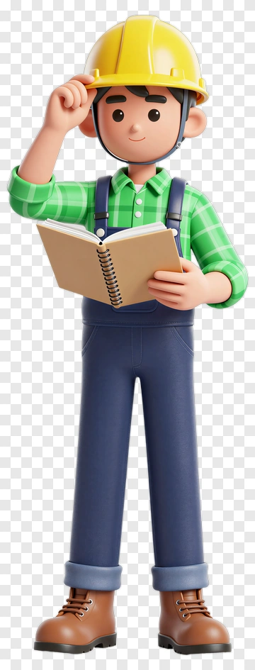 Construction Worker Boy With Notebook PNG