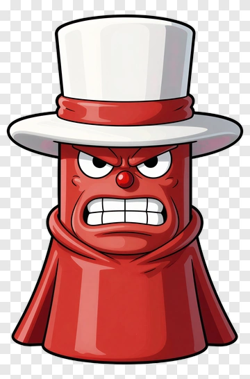 Angry Cartoon Character In Top Hat PNG