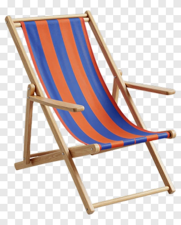 Blue And Orange Deck Chair PNG