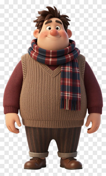 Animated Man In Winter Outfit PNG