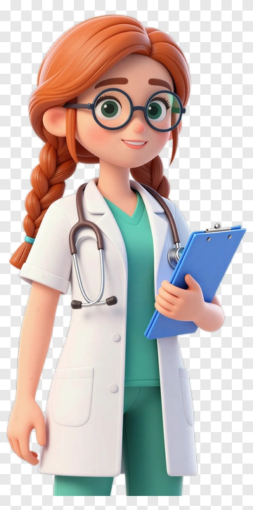 Cartoon Doctor With Stethoscope And Clipboard PNG
