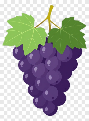 Cluster Of Purple Grapes With Green Leaves PNG