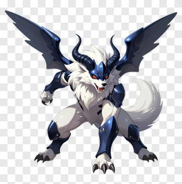 Winged Wolf Dragon PNG