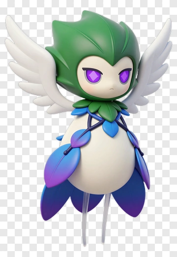 Chibi Angel With Leaf Wings PNG