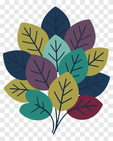 Colorful Leaves Design PNG