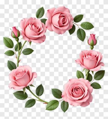 Pink Roses Arranged In A Circle PNG