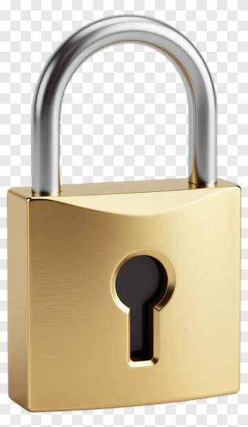 Gold Padlock PNG