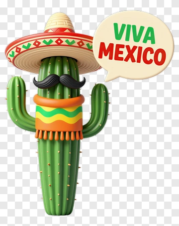 Cactus Celebrating Viva Mexico PNG