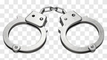 Silver Handcuffs On Gray Surface PNG