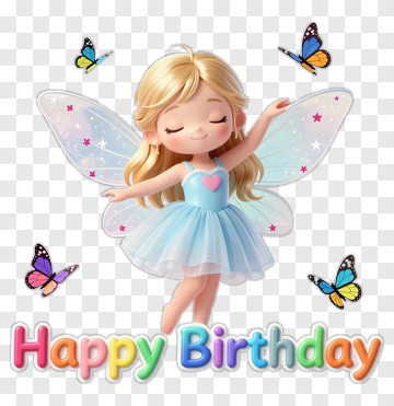 Birthday Fairy With Butterflies PNG