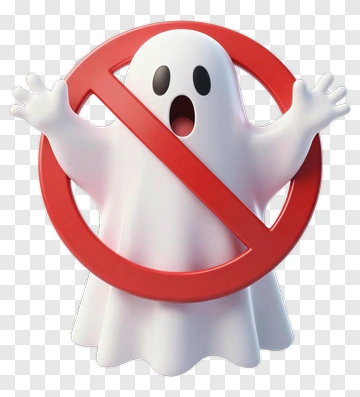 Ghost With Prohibited Symbol PNG