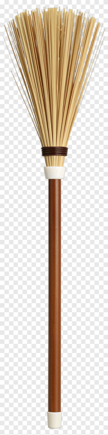Broom With Wooden Handle And Bamboo Bristles PNG