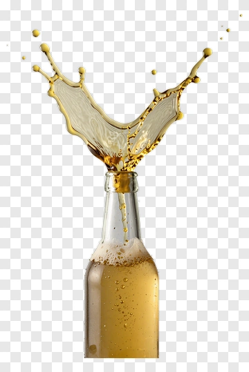 Beer Bottle With Liquid Splash PNG