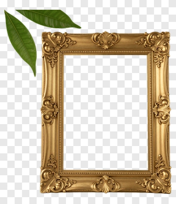 Gold Ornate Frame With Leaf PNG