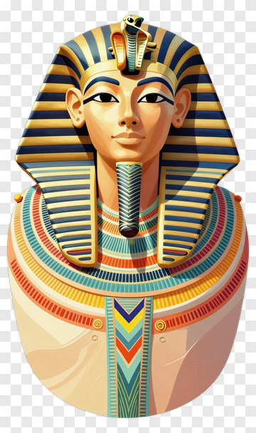 Pharaoh With Uraeus And Nemes Headdress PNG