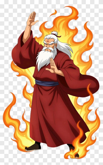 Old Man With Fire PNG
