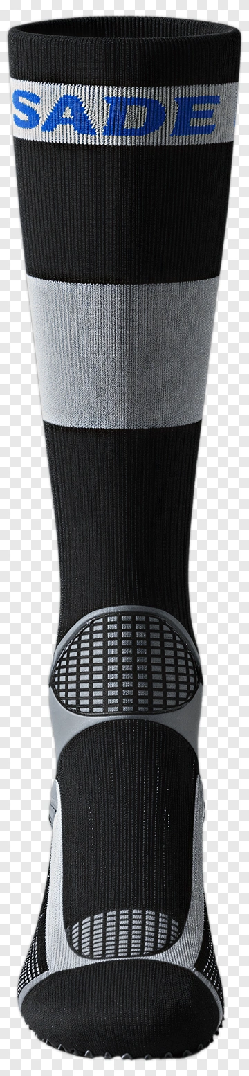 Black And Gray Performance Sock With Brand Logo PNG