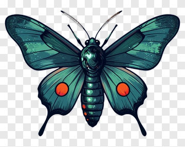 Green Butterfly With Orange Spots PNG
