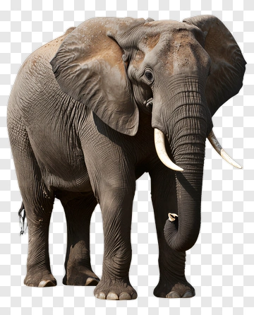 Elephant With Large Ears And Tusks PNG