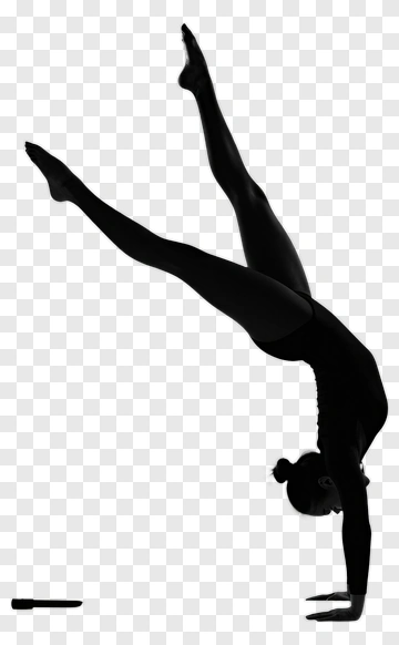 Gymnast In Handstand On Balance Beam PNG