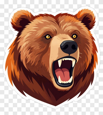 Roaring Grizzly Bear Head PNG