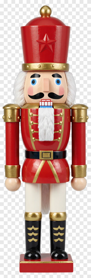 Red Nutcracker With Gold Accents PNG