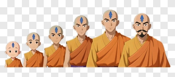 Avatar Monks In Orange Robes PNG