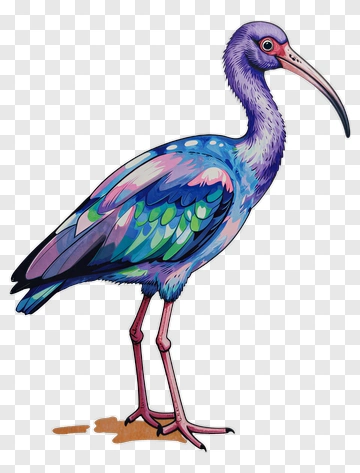 Vividly Colored Bird Illustration PNG