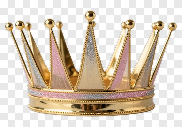 Golden Crown With Pink Sparkle PNG