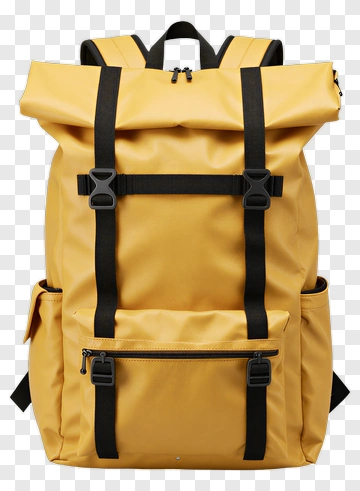 Yellow Minimalist Backpack PNG